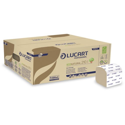 Toaletni papir preklopljeni Lucart ECO Natural 210I,  2 sloja, smeđi, 40x210 listova