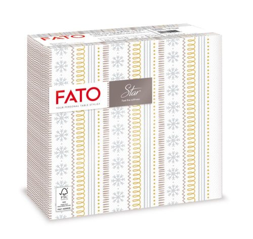 Salveta Fato Star božićna Ribbon Silver 2 sloja 38x38cm 40/1