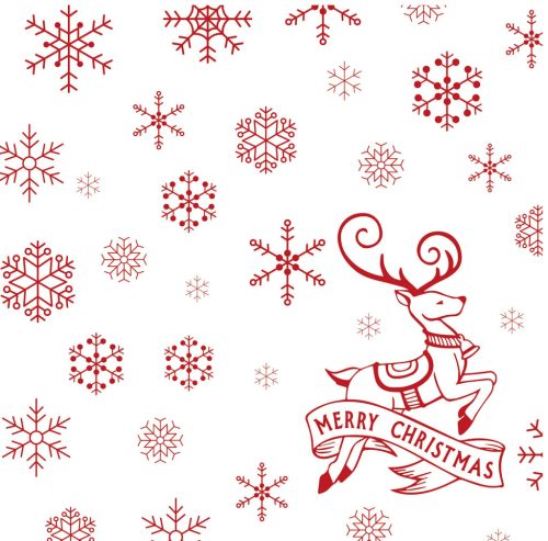 Salveta Fato Star božićna Božićni jelen bijeli 2 sloja 38x38cm 40/1 