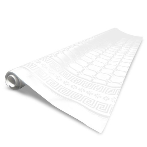 Stolnjak Fato u roli 12x10m s bijelim otisnutim uzorkom