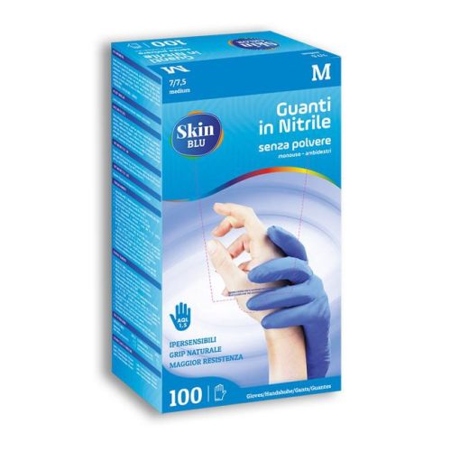 Rukavice Berica Nitrilne Skin Blue Nitrile  plave M, 100/1 