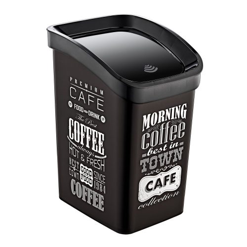 Plastična Smart Click kanta za smeće s preklopnim poklopcem, s crnim/crnim uzorkom natpisa GOGO 23L