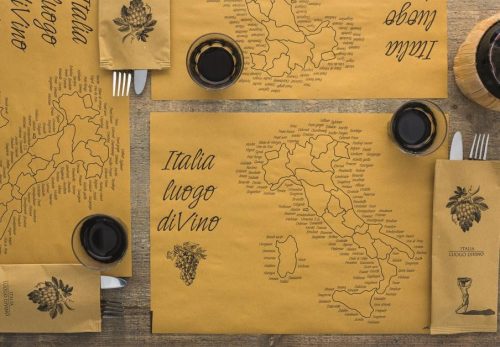 Infibra držač pribora za jelo Italia Luogo Divino s 2 sloja 38x38 bijela salveta 125/1