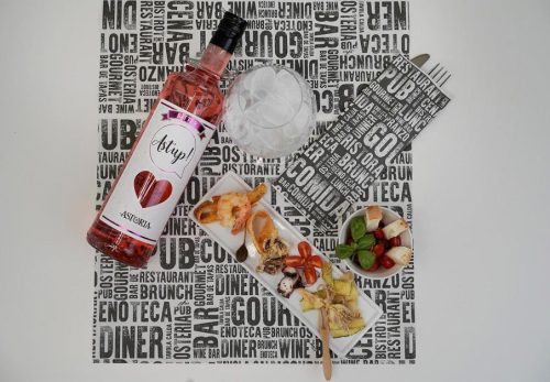 Infibra držač pribora za jelo s Gourmet uzorkom 2 sloja 38x38 s bijelom salvetom 125/1