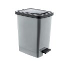 Plastična kanta na pedale, srebrno/siva 15L