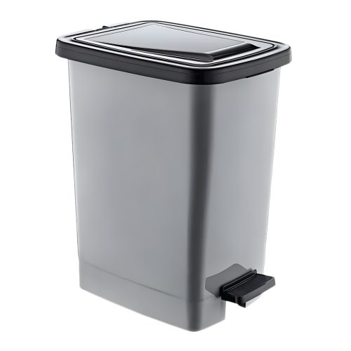 Plastična kanta na pedale, srebrno/siva 15L