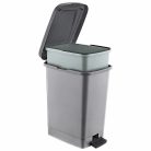 Plastična kanta na pedale, srebrno/siva 15L