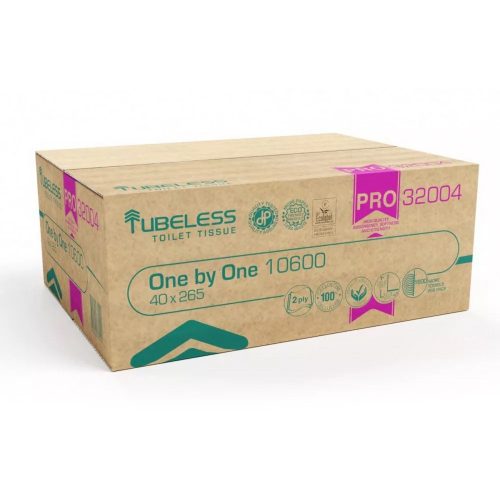 Toaletni papir preklopljeni Tubeless V 2 sloja, 100% celuloza, 40x265 listova