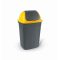   Kanta za smeće s preklopnim poklopcem, leptir, plastična, antracit-žuta, 50L