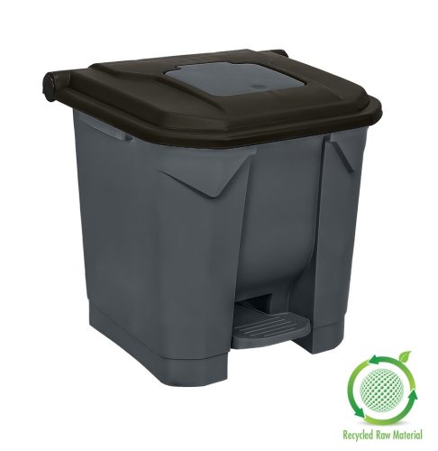 Kanta za selektivno odlaganje otpada, plastična, pedala, antracit/crna, 30L