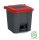 Kanta za selektivno odlaganje otpada, plastična, pedala, antracit/crvena, 30L