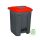 Kanta za selektivno odlaganje otpada, plastična, pedala, antracit, crvena, 50L