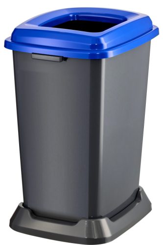 Kanta za selektivno odlaganje otpada, plastična, otvoreni poklopac, plava, 50L