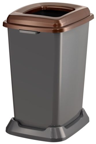 Kanta za selektivno odlaganje otpada, plastična, otvoreni poklopac, smeđa, 50L