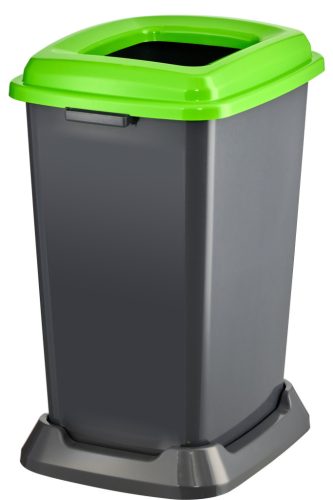 Kanta za selektivno odlaganje otpada, plastična, otvoreni poklopac, zelena, 50L