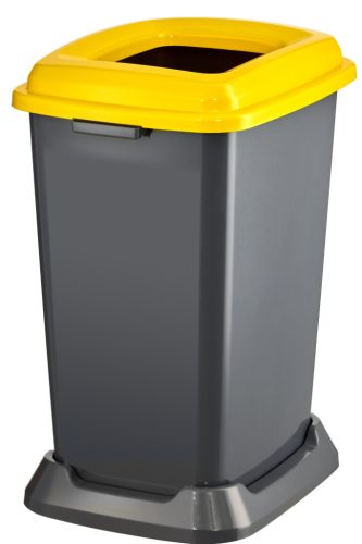 Kanta za selektivno odlaganje otpada, plastična, otvoreni poklopac, žuta, 50L