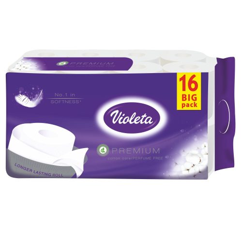 Toaletni papir VIOLETA premium, 3 sloja, bijeli, 16/1