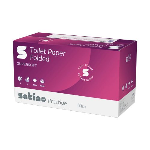 Toaletni papir preklopljeni Satino Wepa Prestige celuloza 3 sloja, 9,8x21cm, 30x200 listova